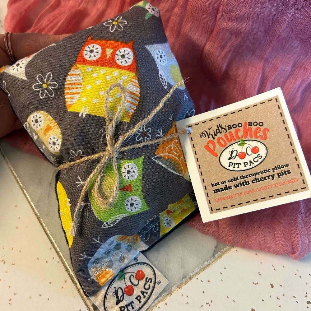 Gray Owl Print Therapeutic Pillow